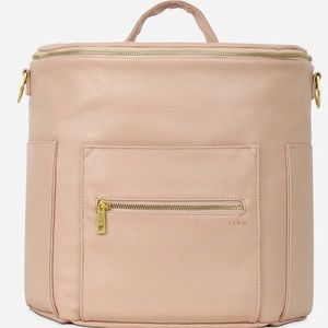 Fawn Design Original Diaper Bag Backpack in blush with changing pad
